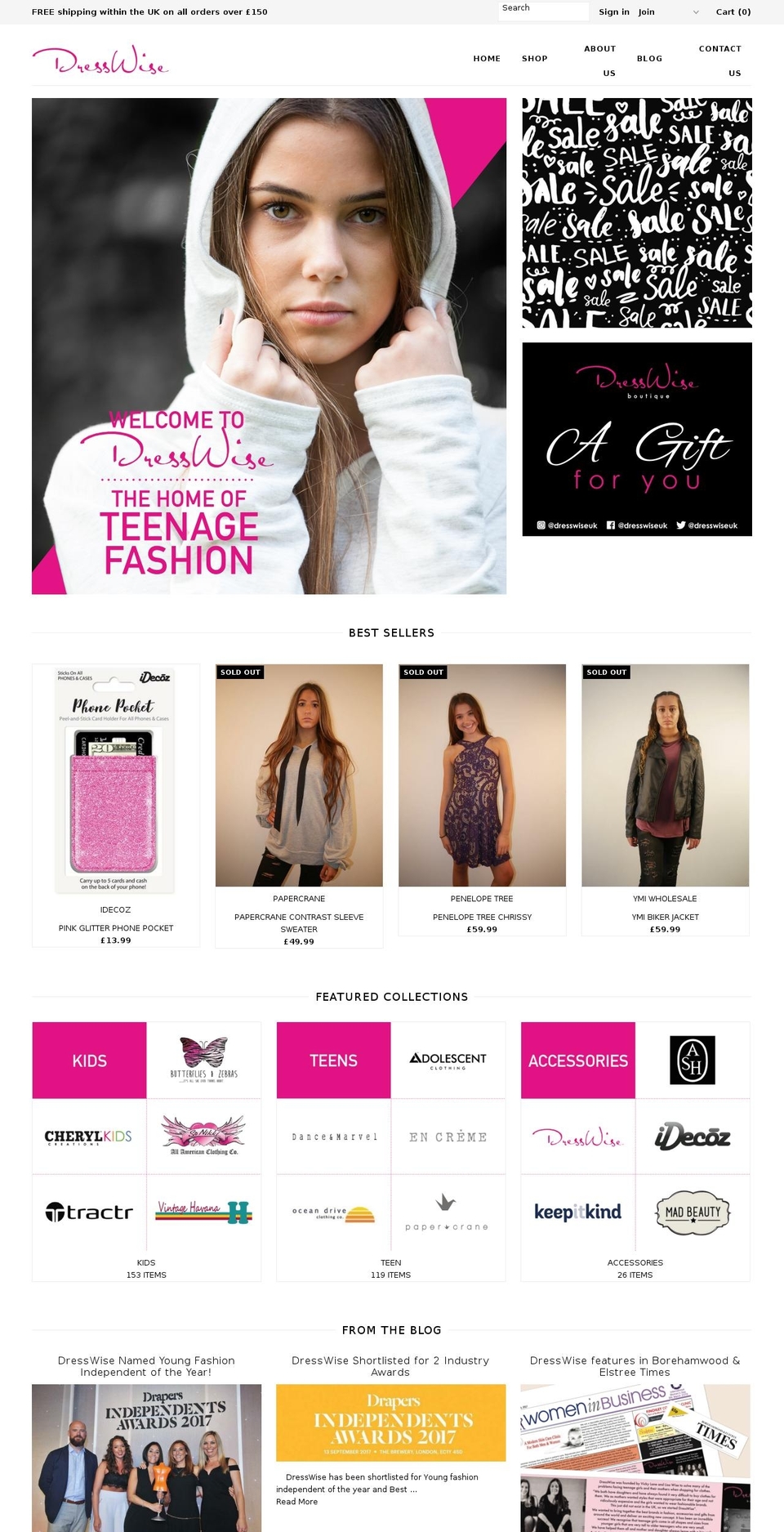 dress-wise.com shopify website screenshot
