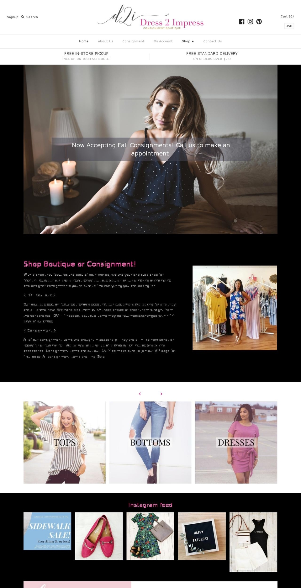dress2impressconsignment.com shopify website screenshot