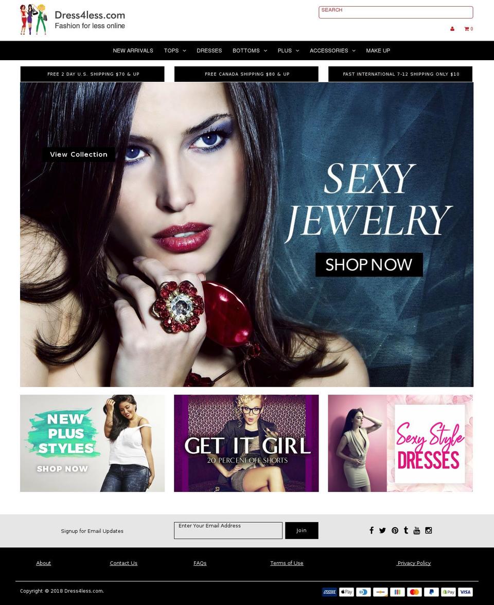 dress4lessshop.com — Shopify storefront screenshot