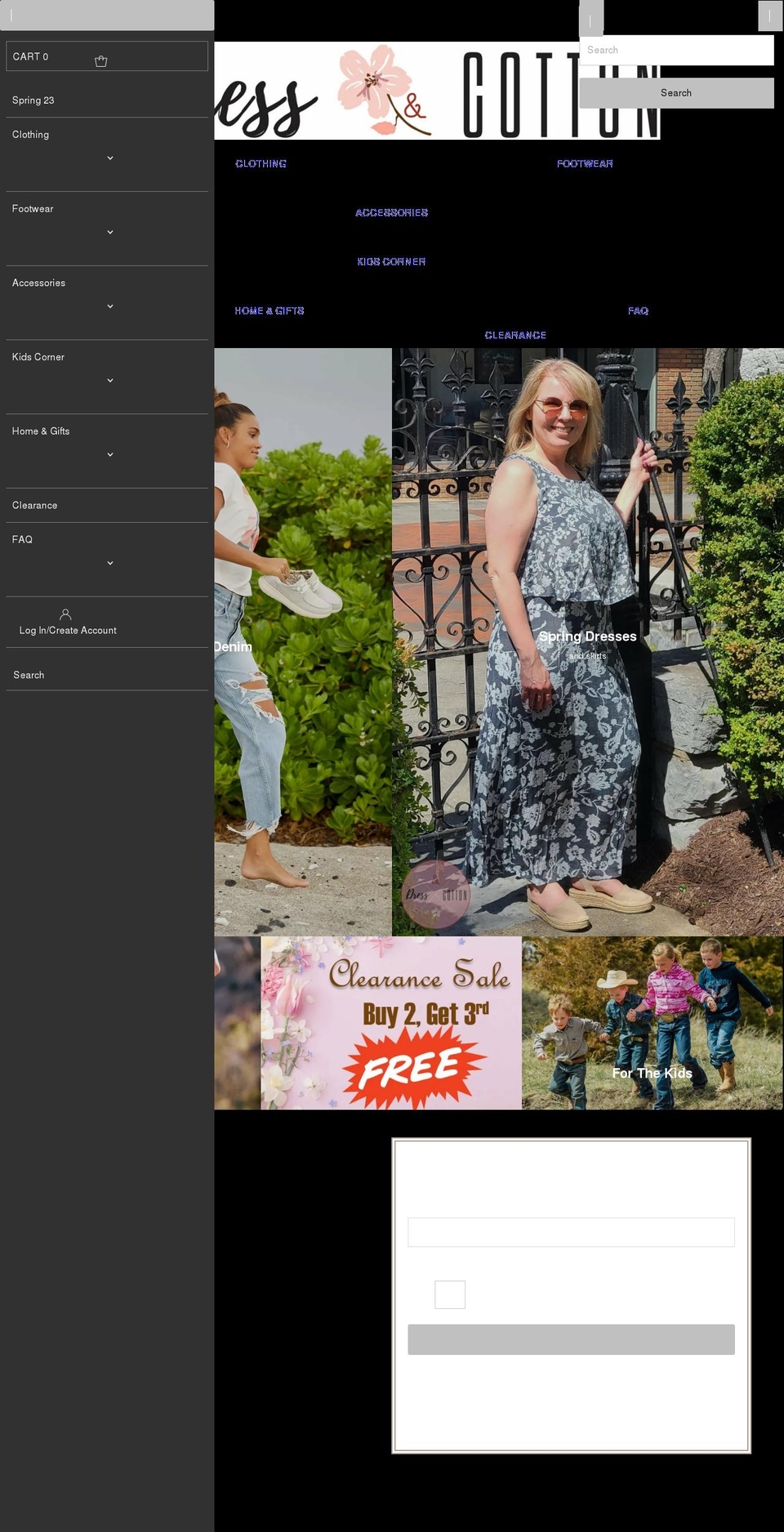 dressandcotton.com shopify website screenshot