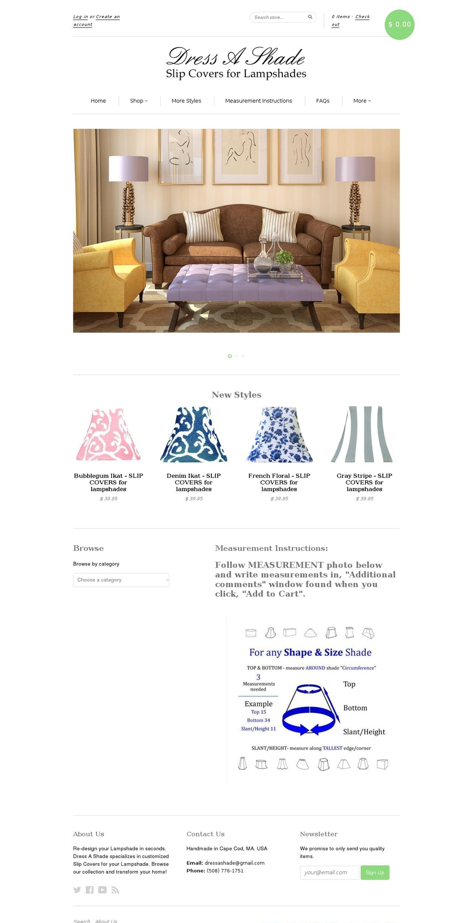 dressashade.com shopify website screenshot