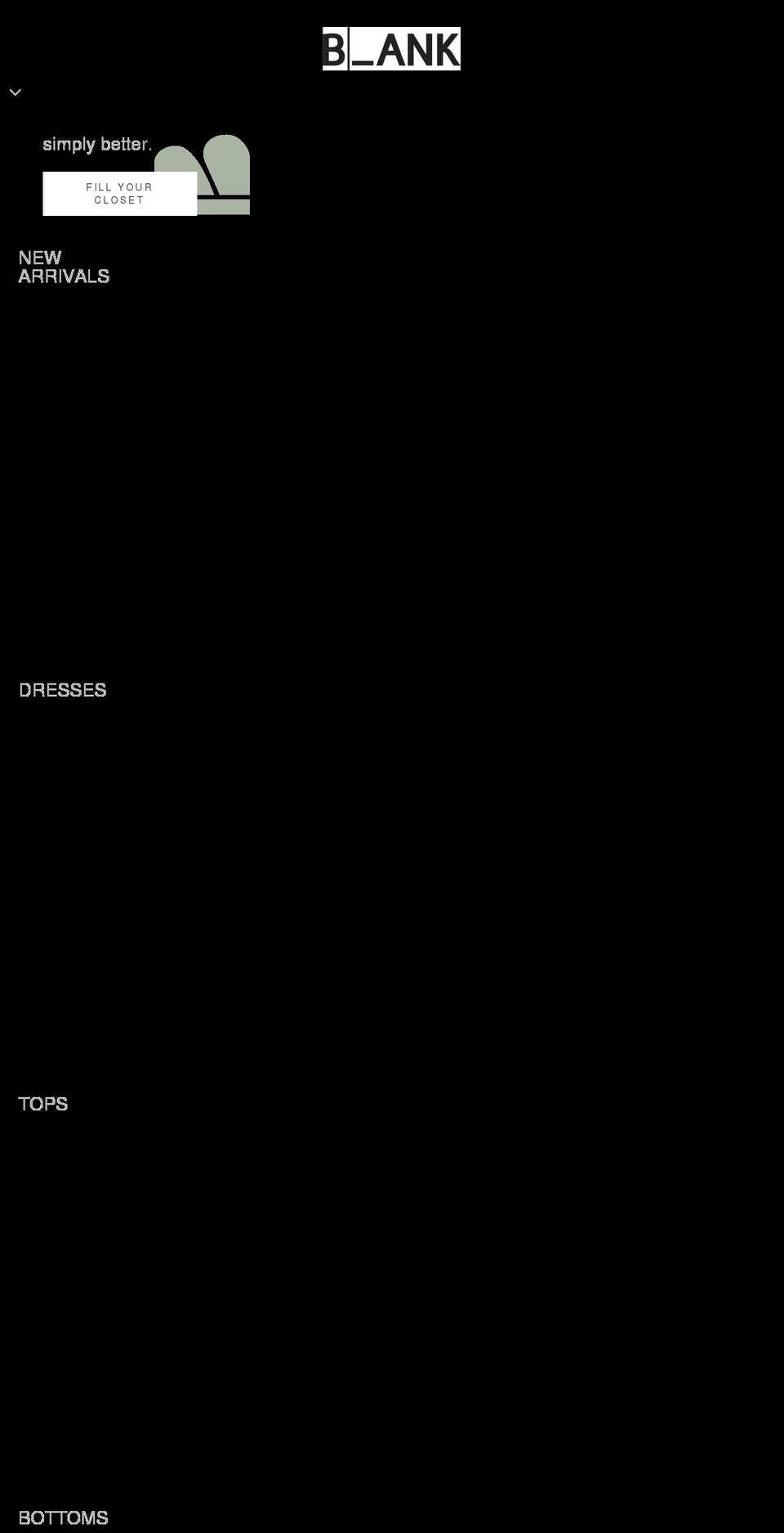 dressblank.com shopify website screenshot