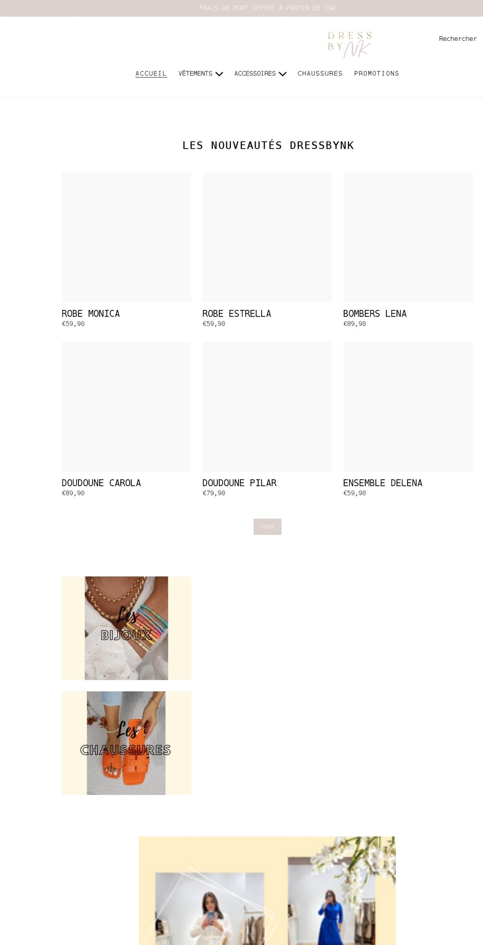 dressbynk.com shopify website screenshot
