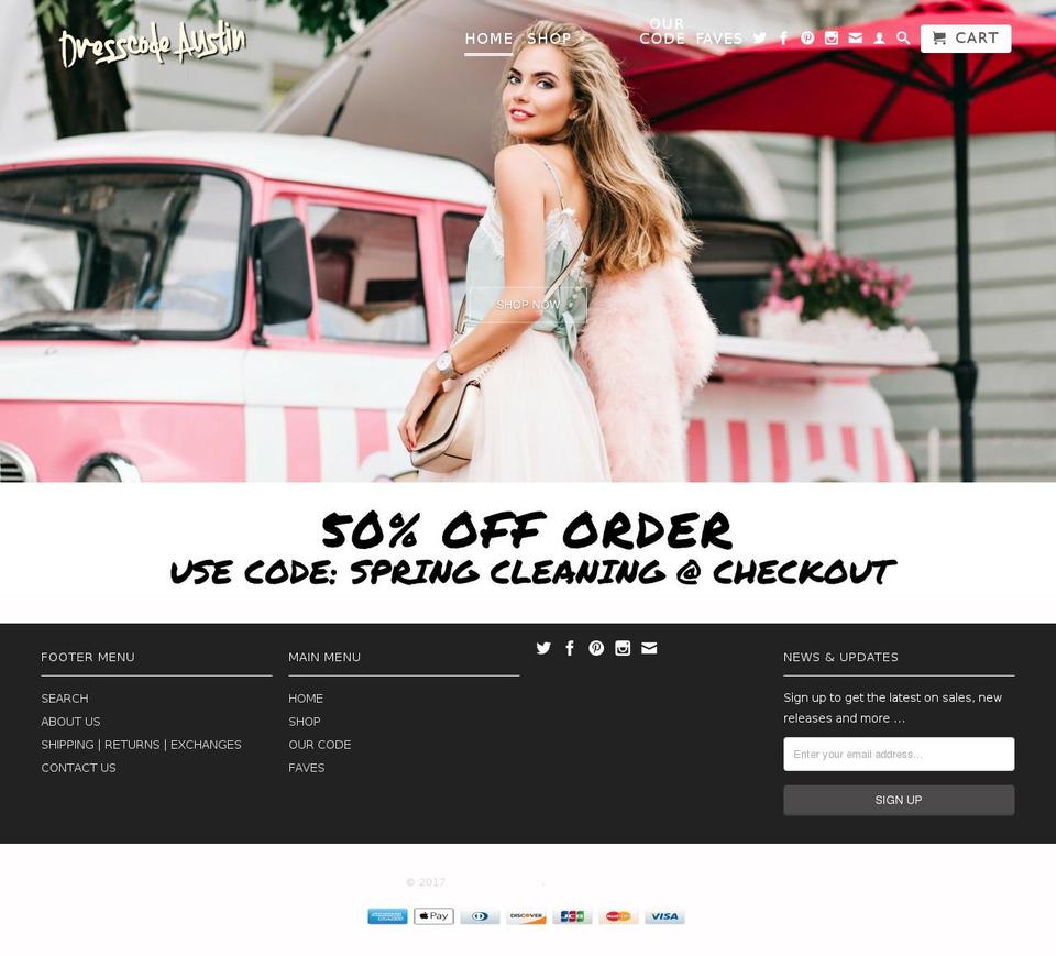 dresscodeaustin.com shopify website screenshot