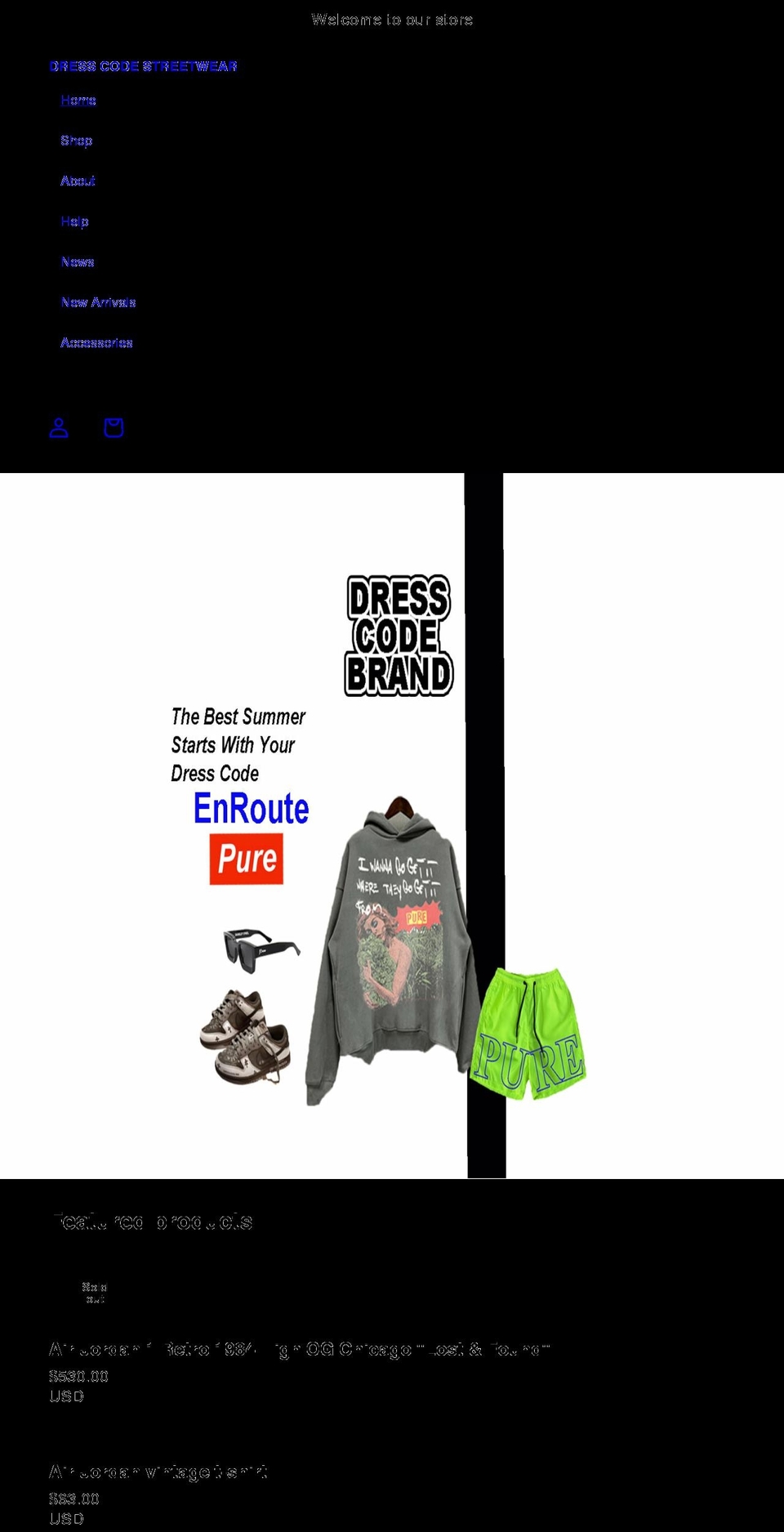 dresscodestreetwear.com shopify website screenshot