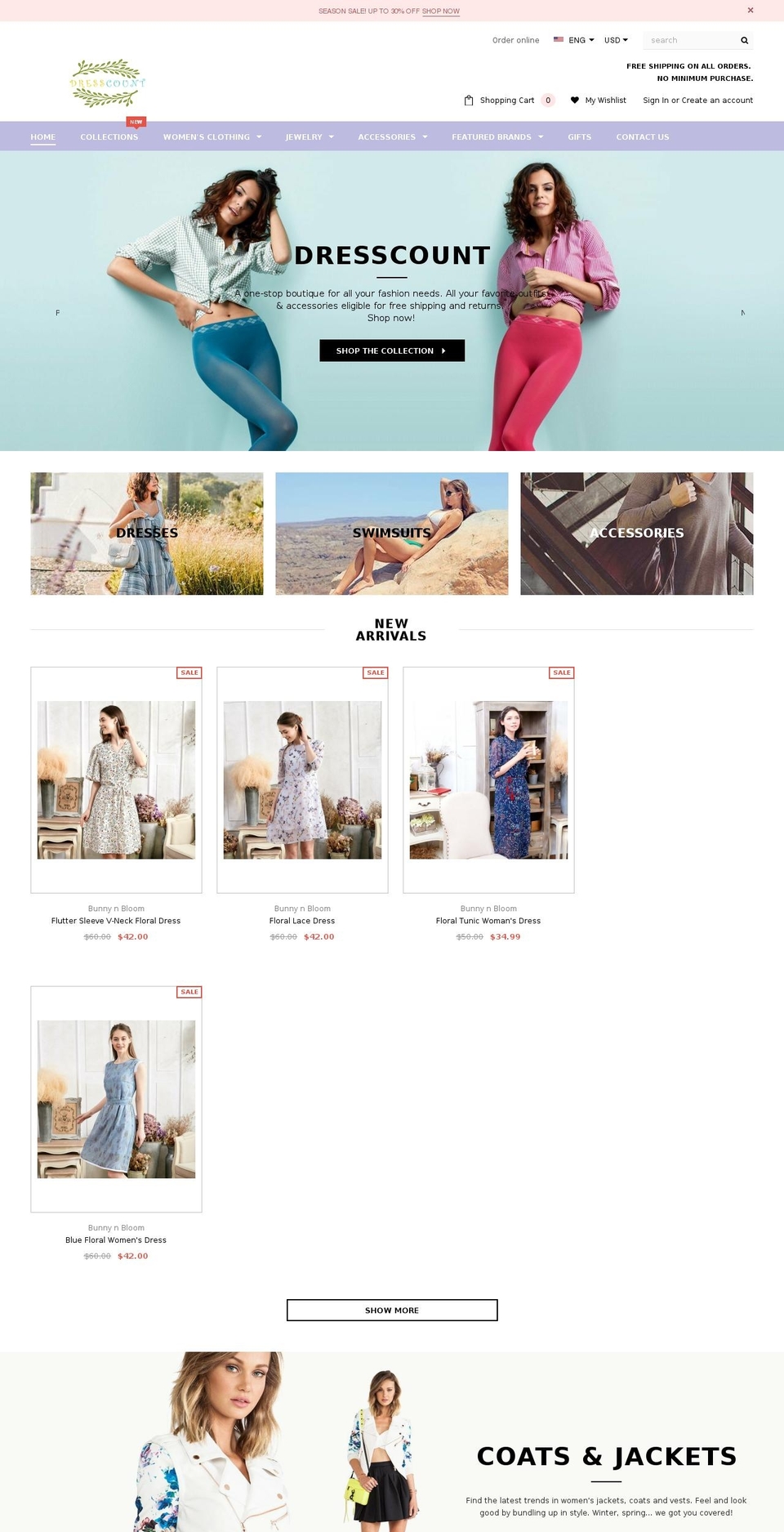 dresscount.com shopify website screenshot