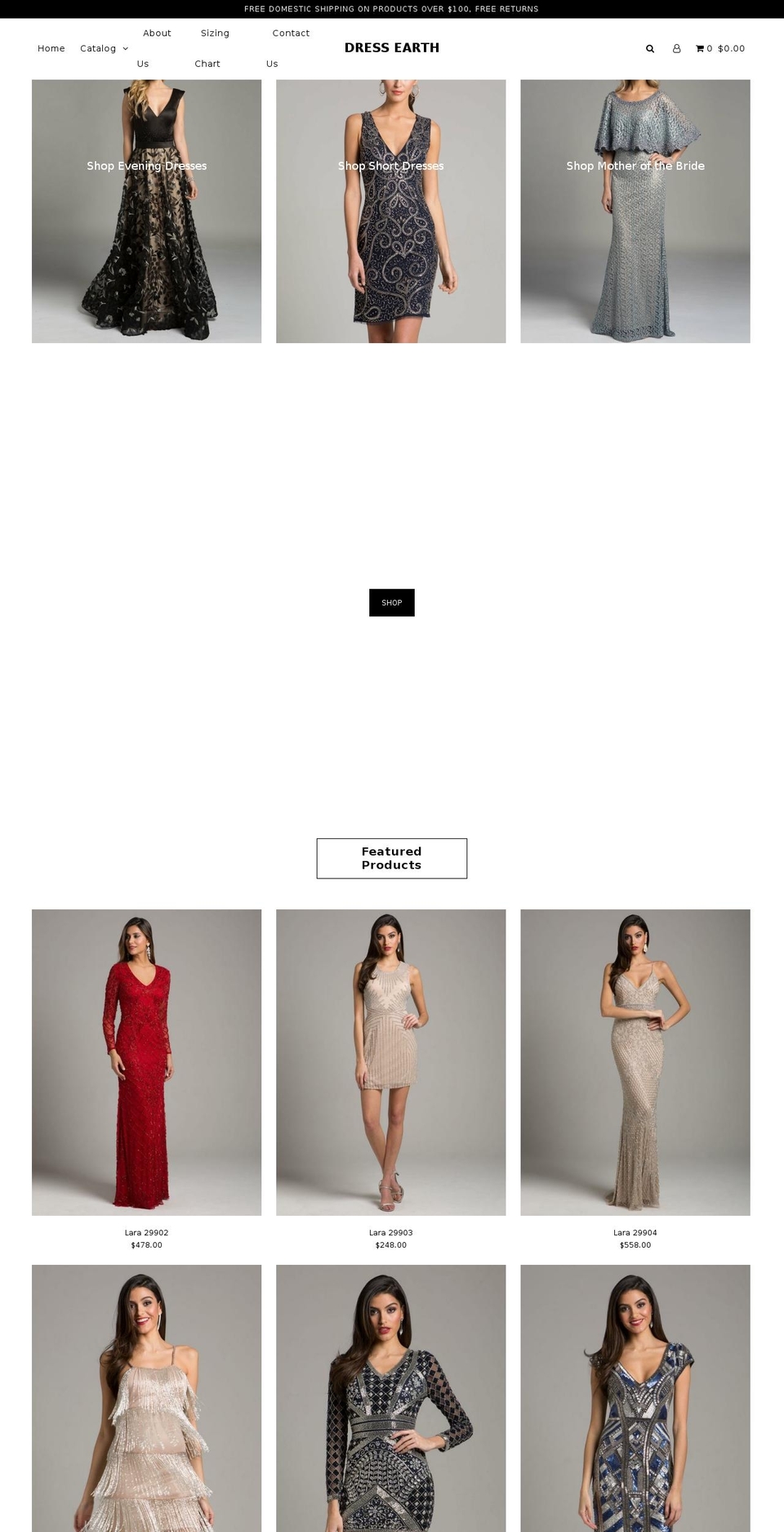dressearth.com — Shopify storefront screenshot