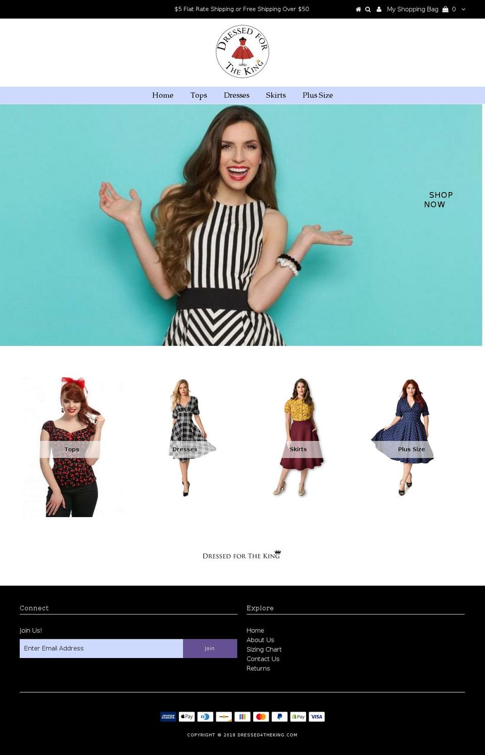 dressed4theking.com — Shopify storefront screenshot