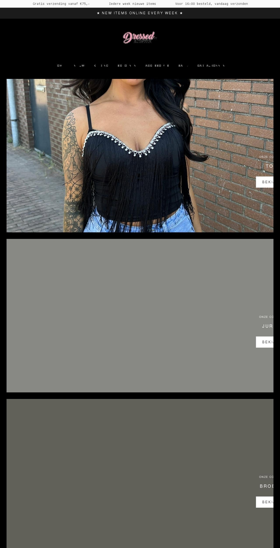 dressedbykirsten.nl shopify website screenshot