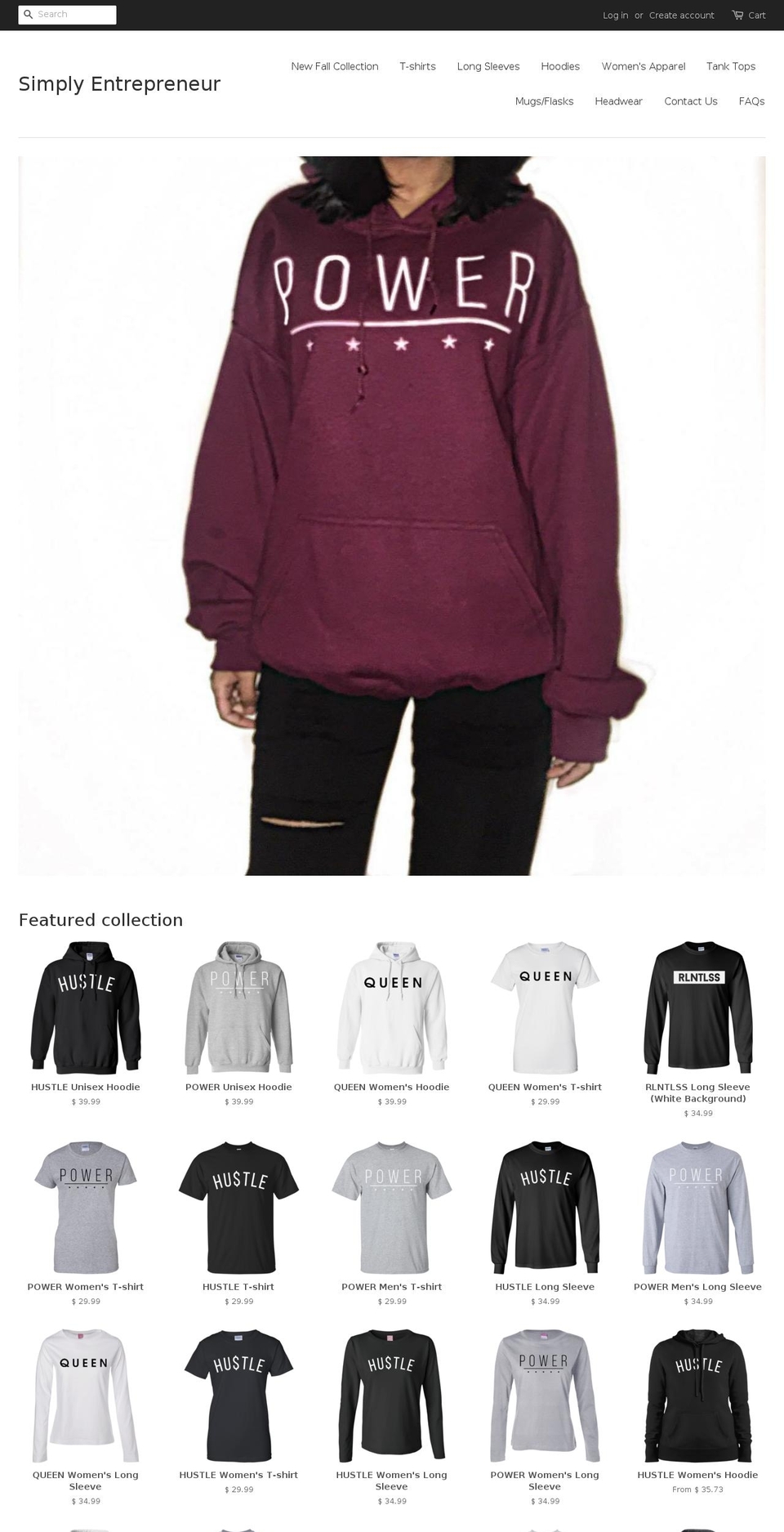 dressedentrepreneur.com shopify website screenshot
