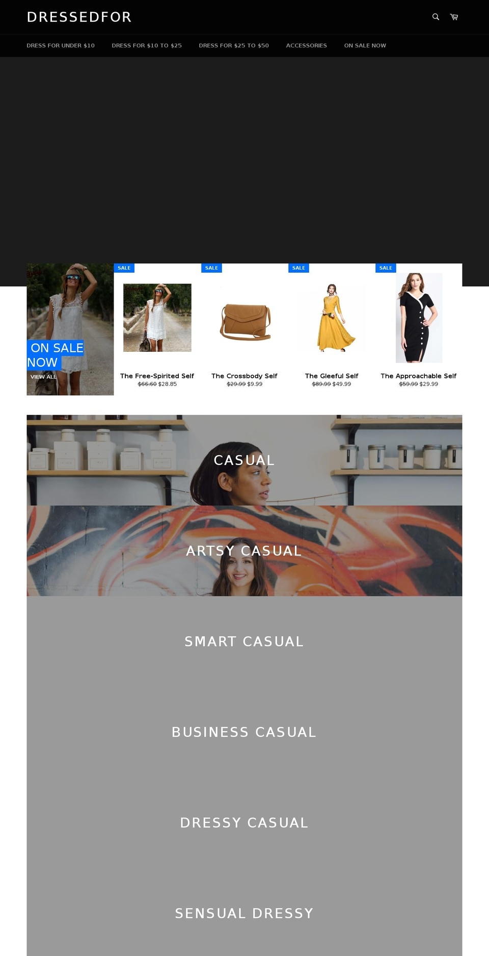 dressedfor.com — Shopify storefront screenshot
