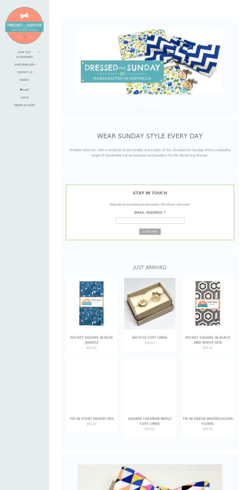 dressedforsunday.com.au shopify website screenshot