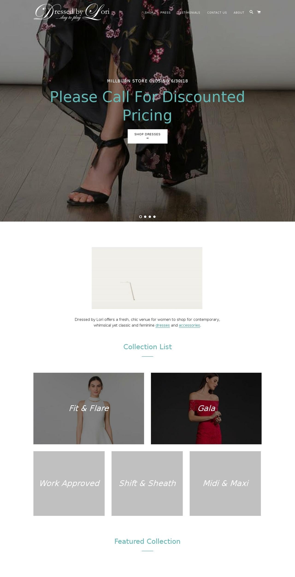 dressesbylori.com — Shopify storefront screenshot