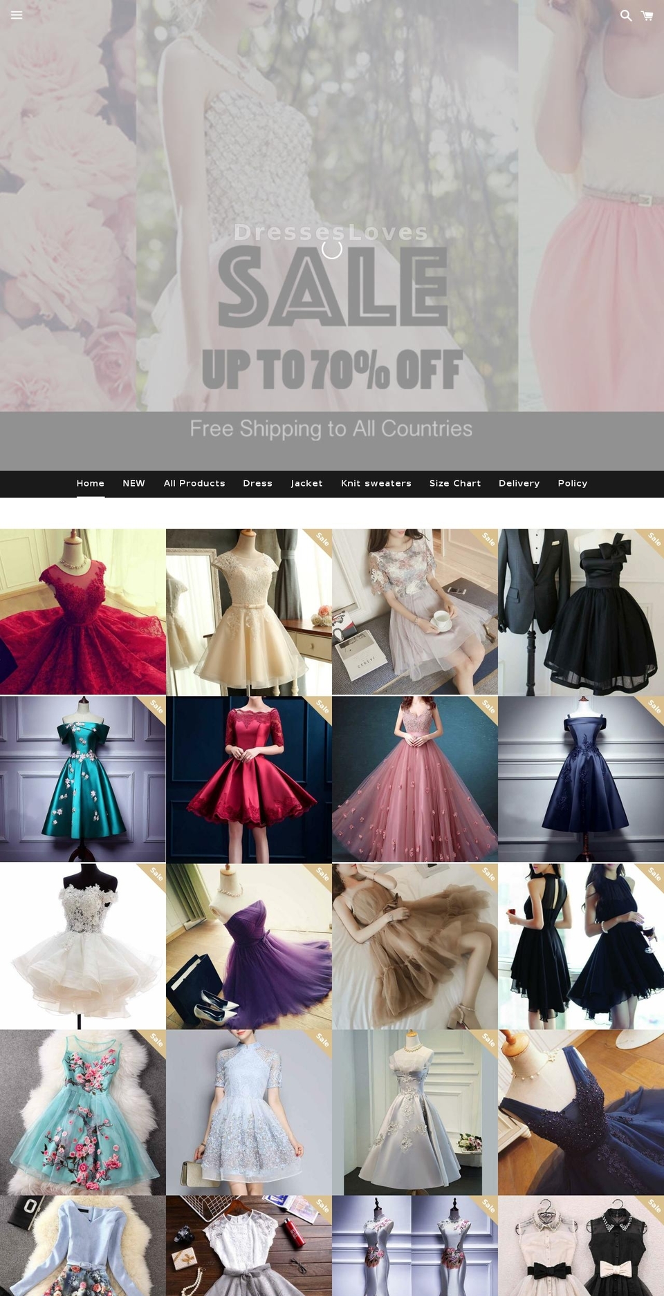 dressesloves.com shopify website screenshot