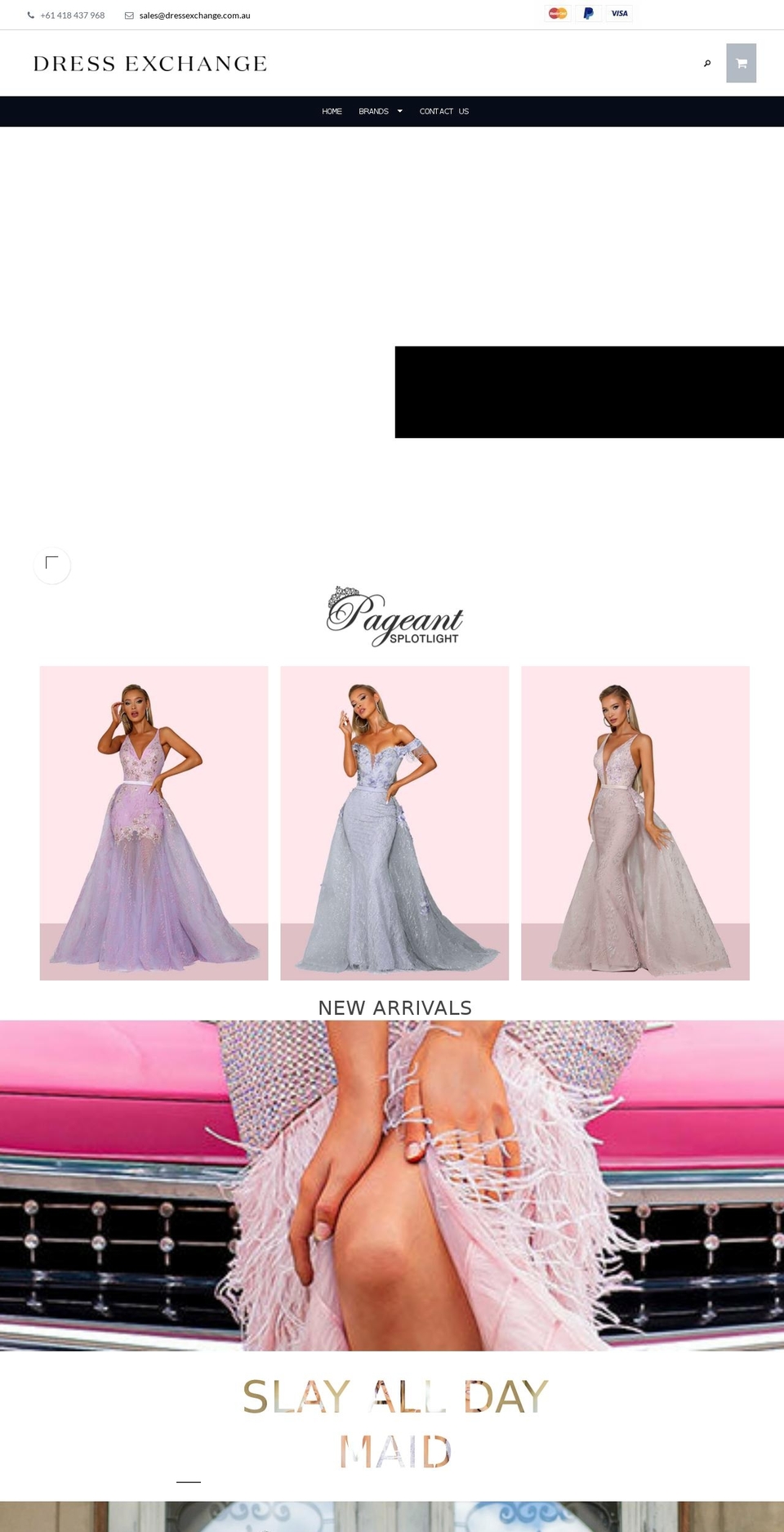 dressexchange.com.au shopify website screenshot