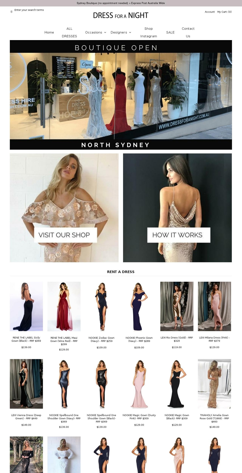 dressforanight.com.au shopify website screenshot