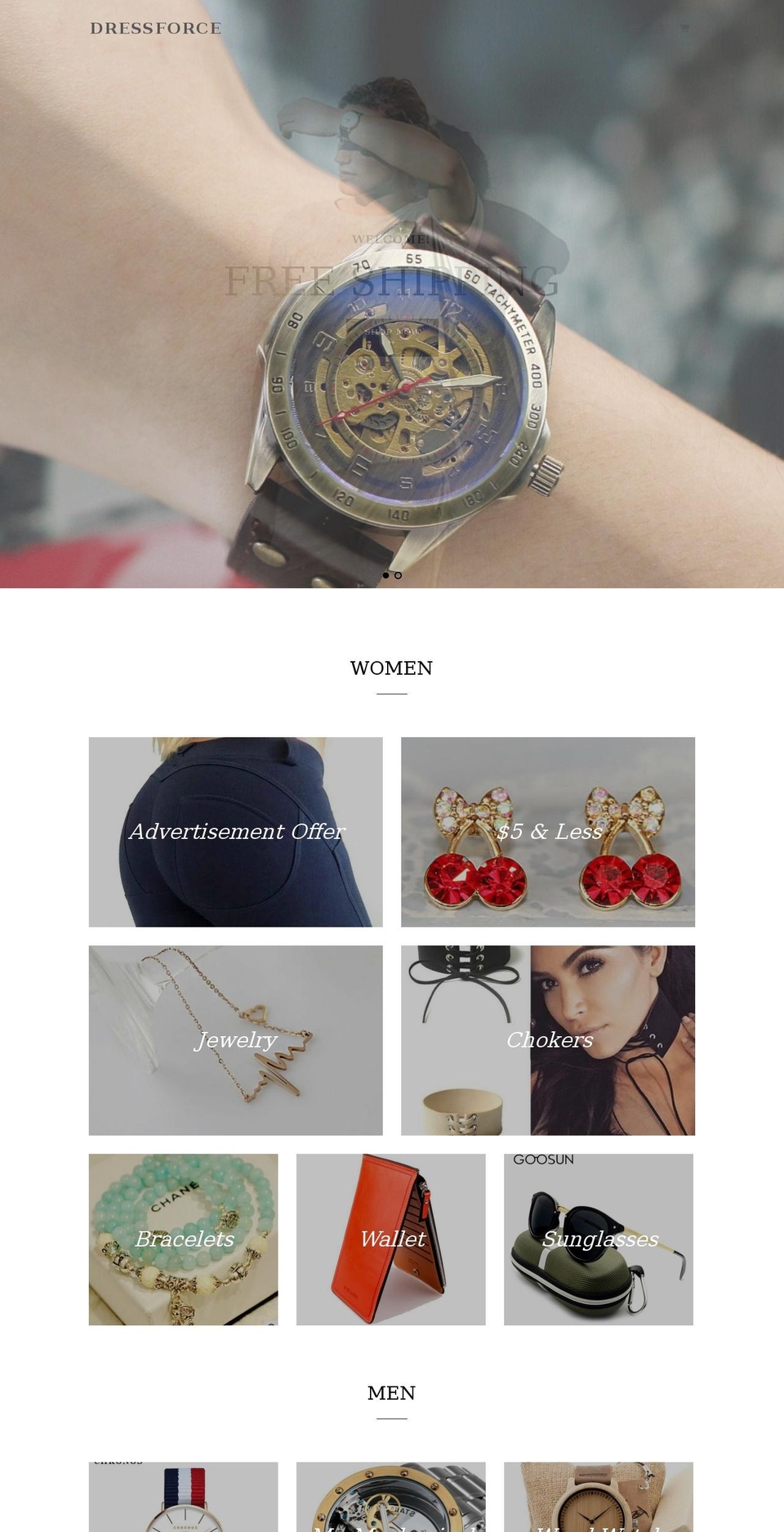 dressforce.com shopify website screenshot