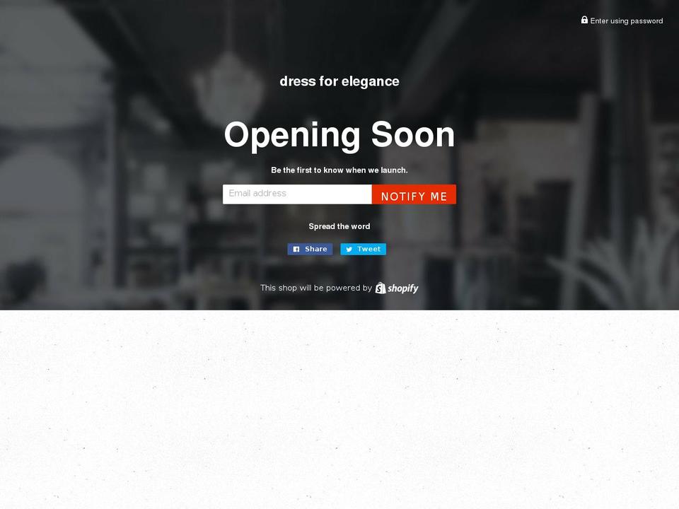 dressforelegance.com shopify website screenshot