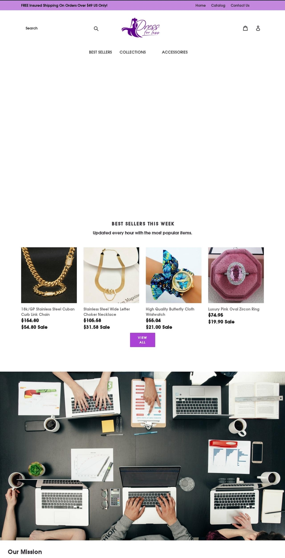 dressforlessnow.com shopify website screenshot