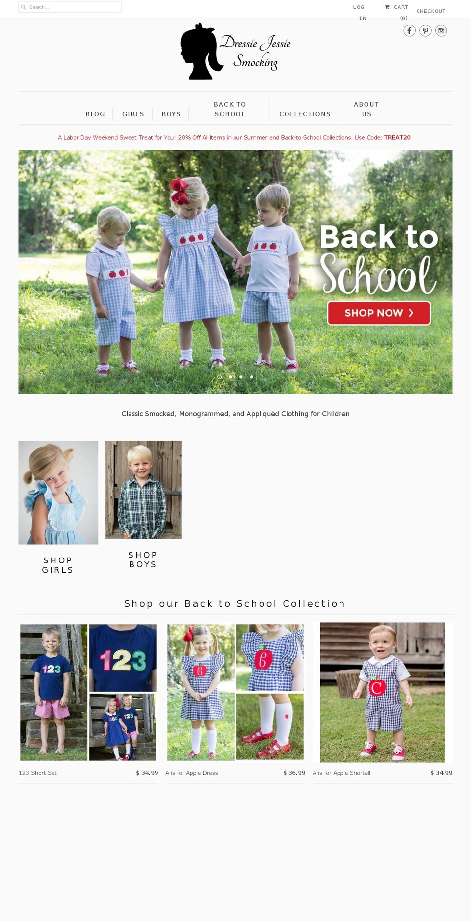 dressiejessie.com — Shopify storefront screenshot