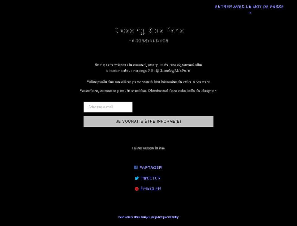 dressingkidsparis.com shopify website screenshot