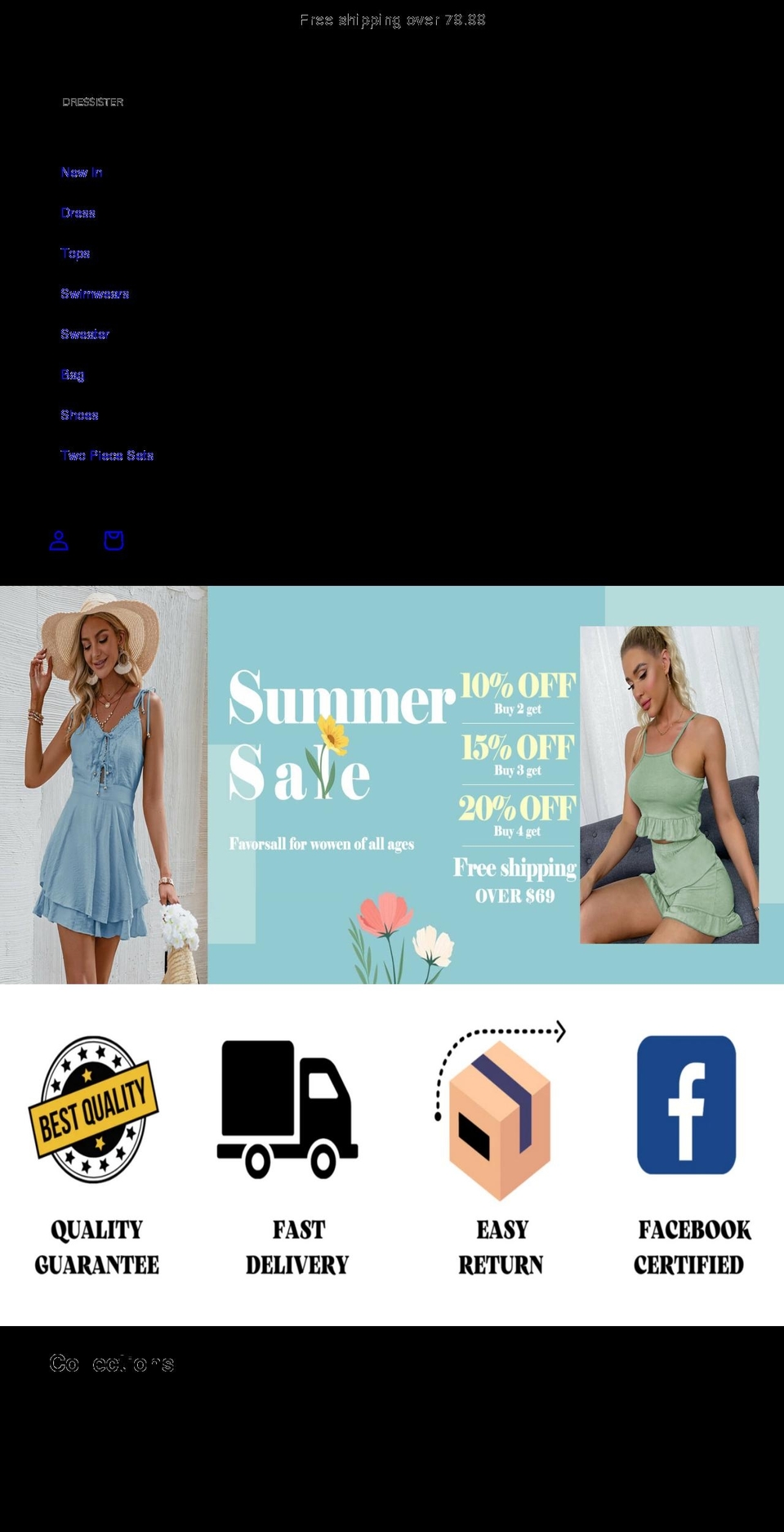 dressister.com shopify website screenshot