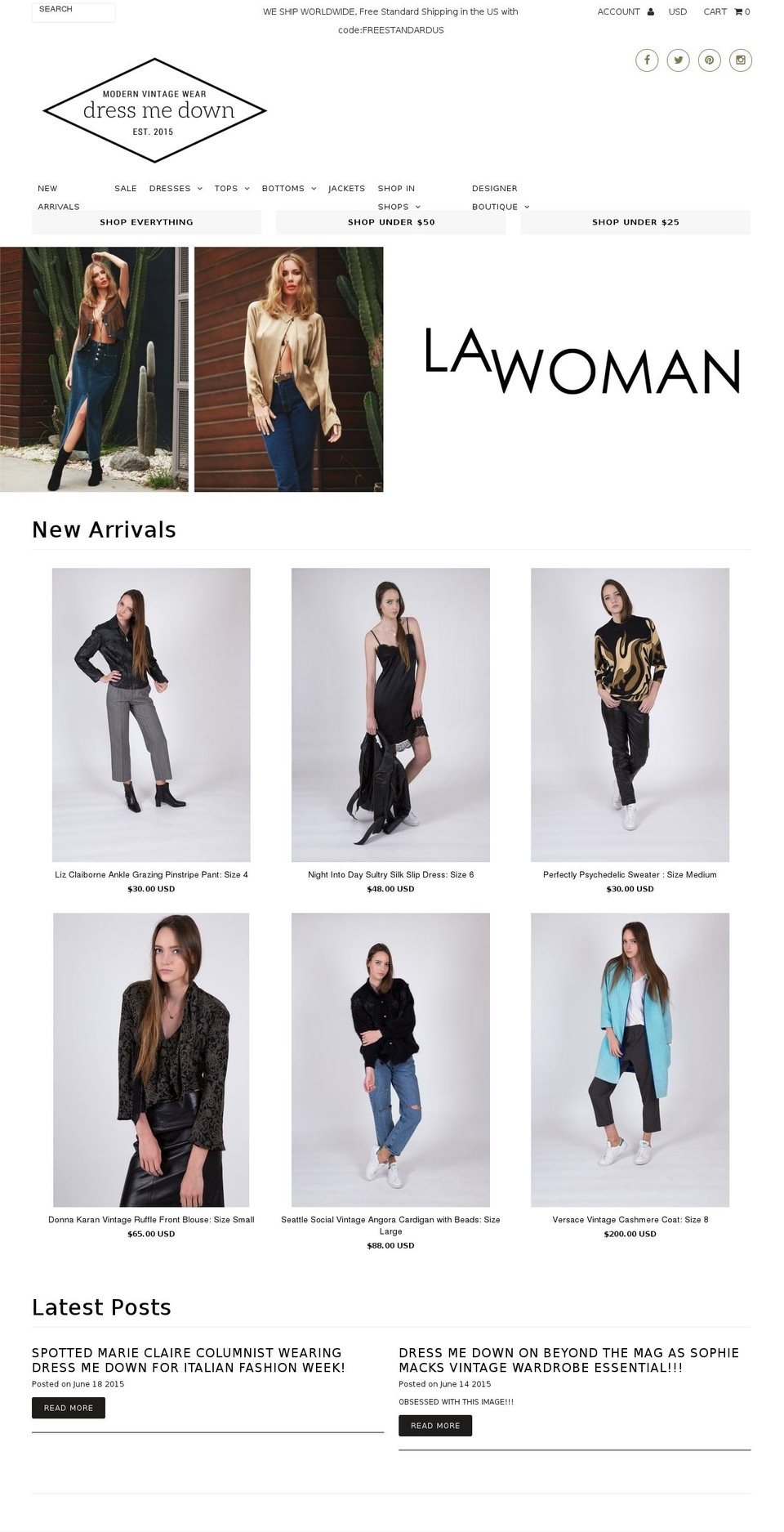 dressmedown.com shopify website screenshot