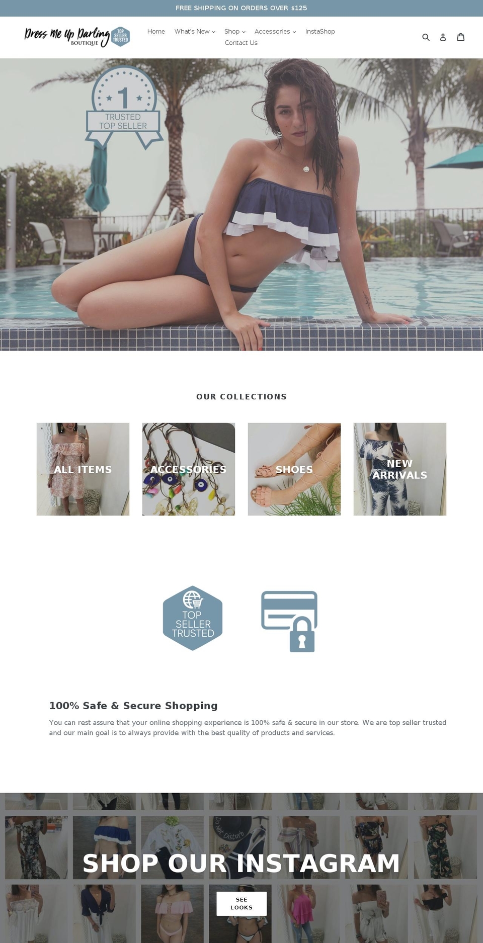 dressmeupdarling.com shopify website screenshot