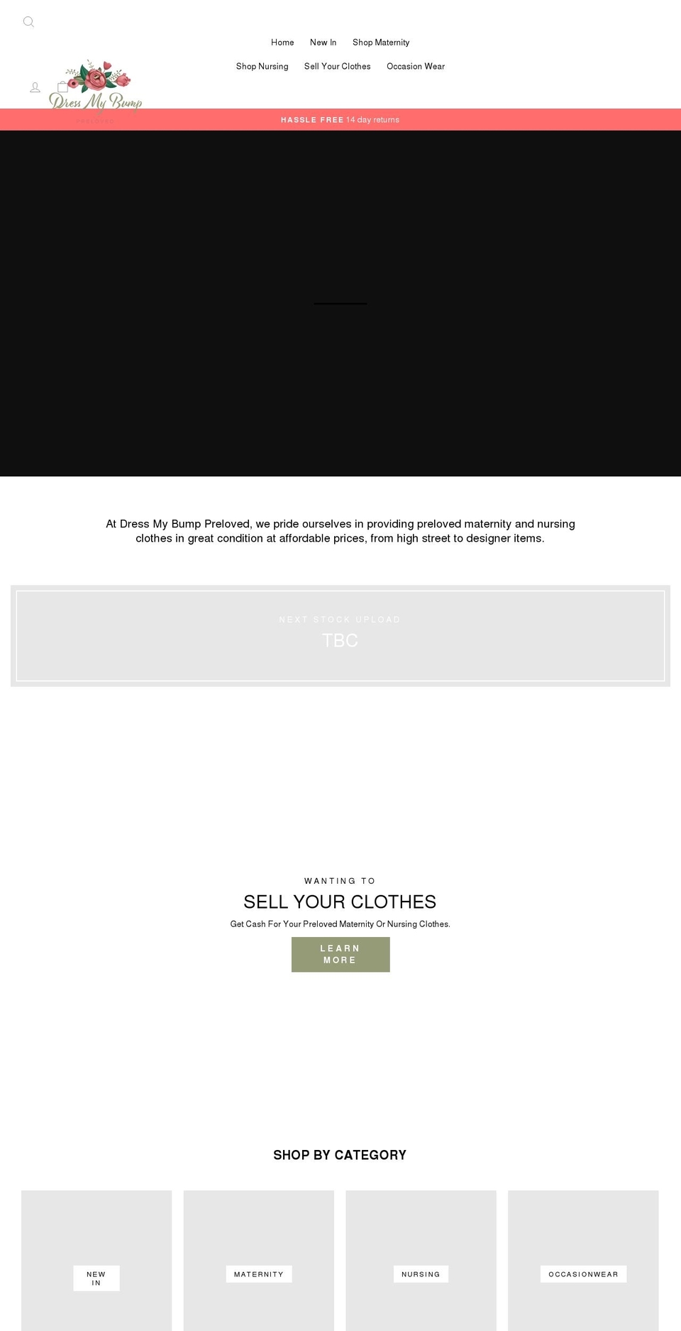 dressmybumppreloved.com shopify website screenshot