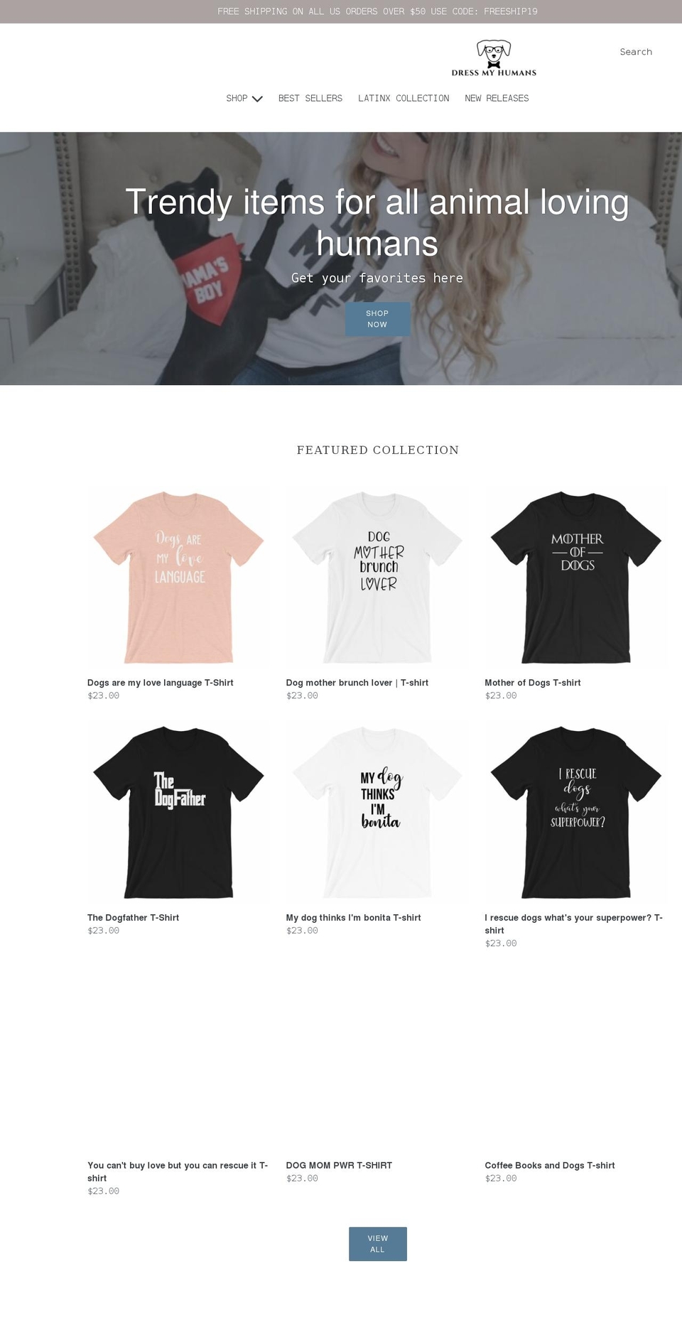 dressmyhumans.com shopify website screenshot