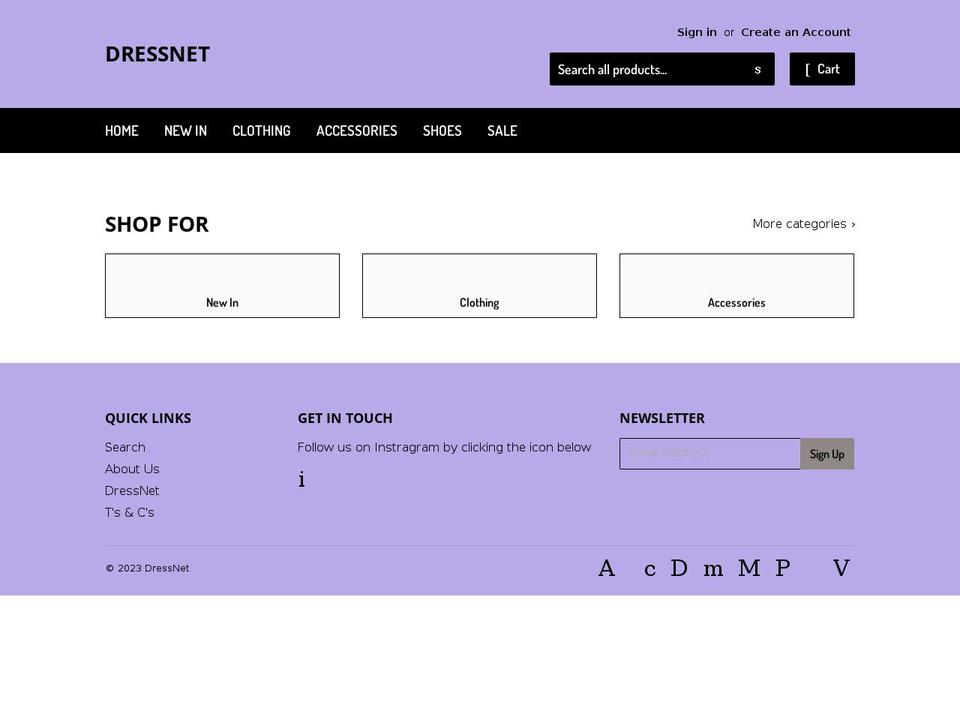 dressnet.co.uk shopify website screenshot