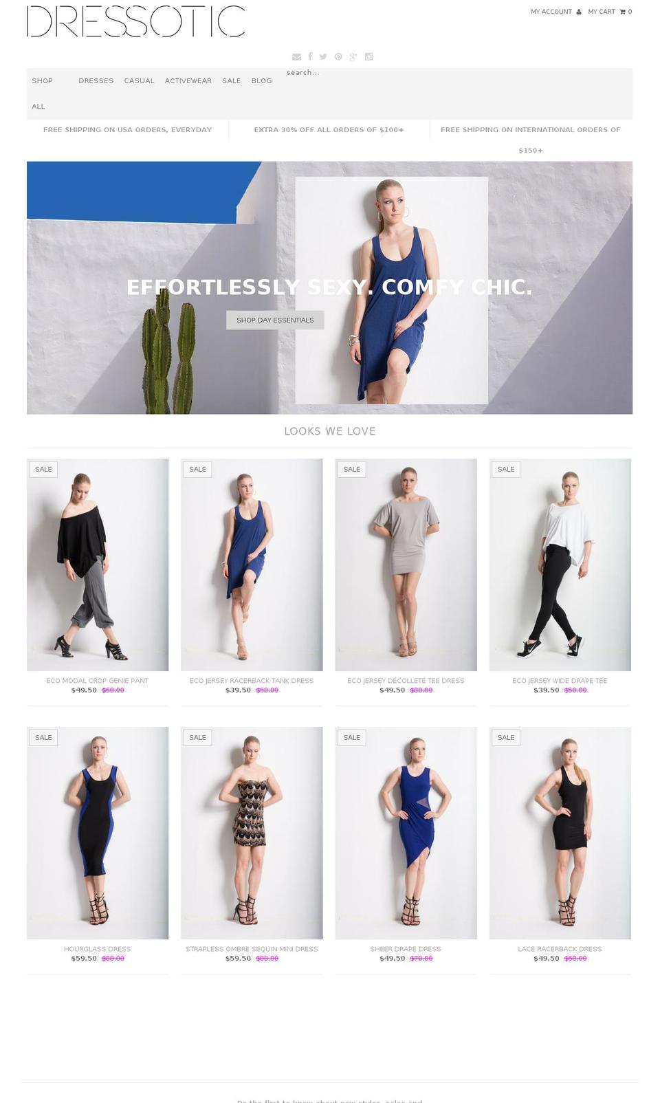 dressotic.com shopify website screenshot