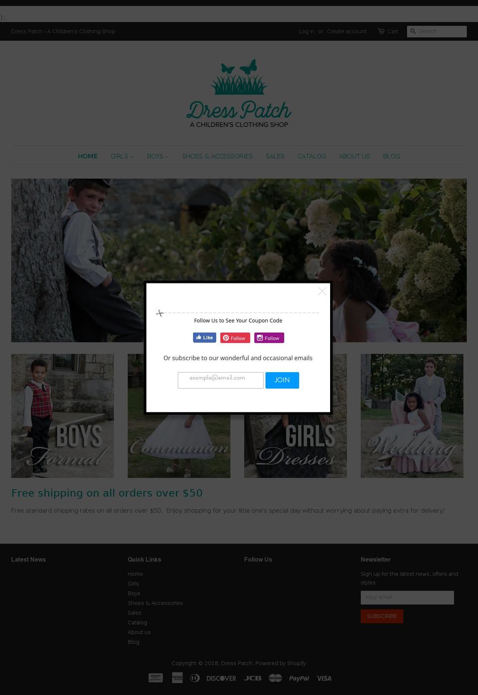 dresspatch.com shopify website screenshot
