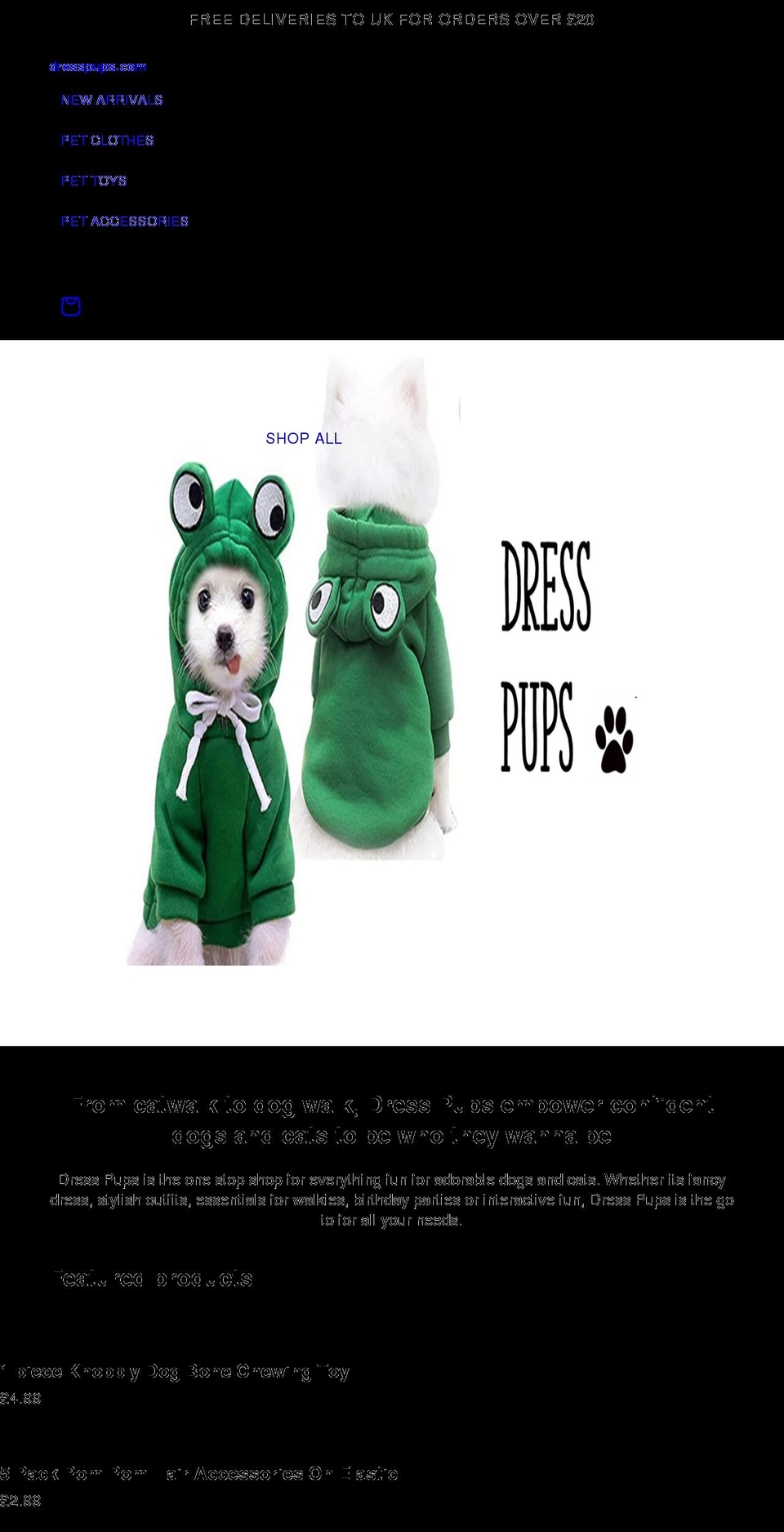 dresspups.com shopify website screenshot