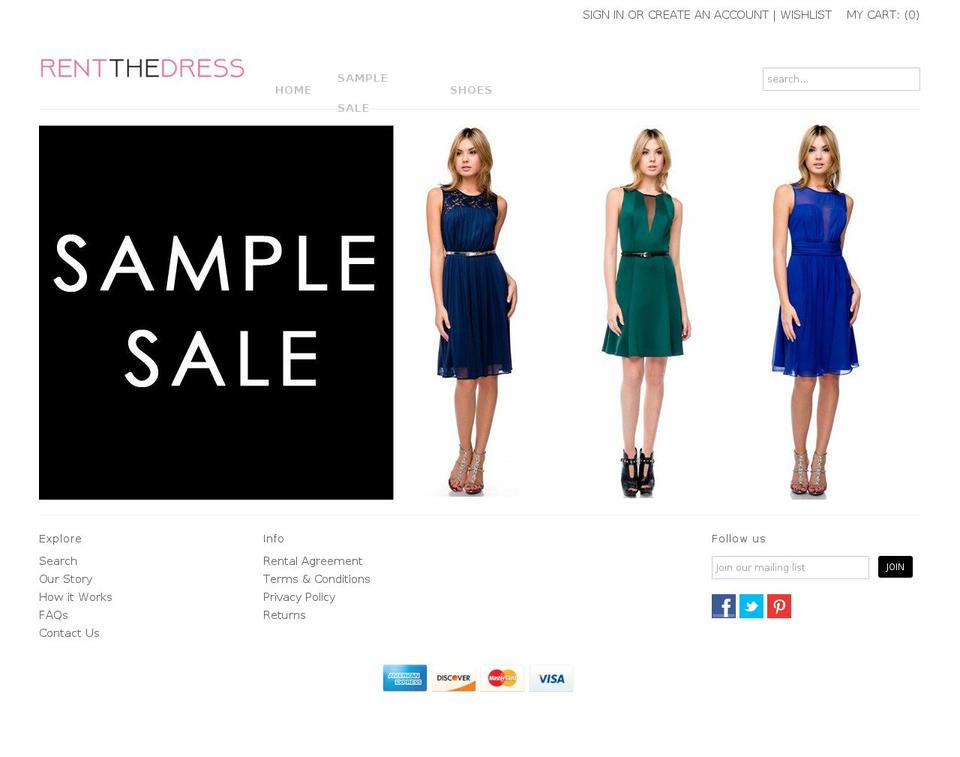 dressrenter.com — Shopify storefront screenshot