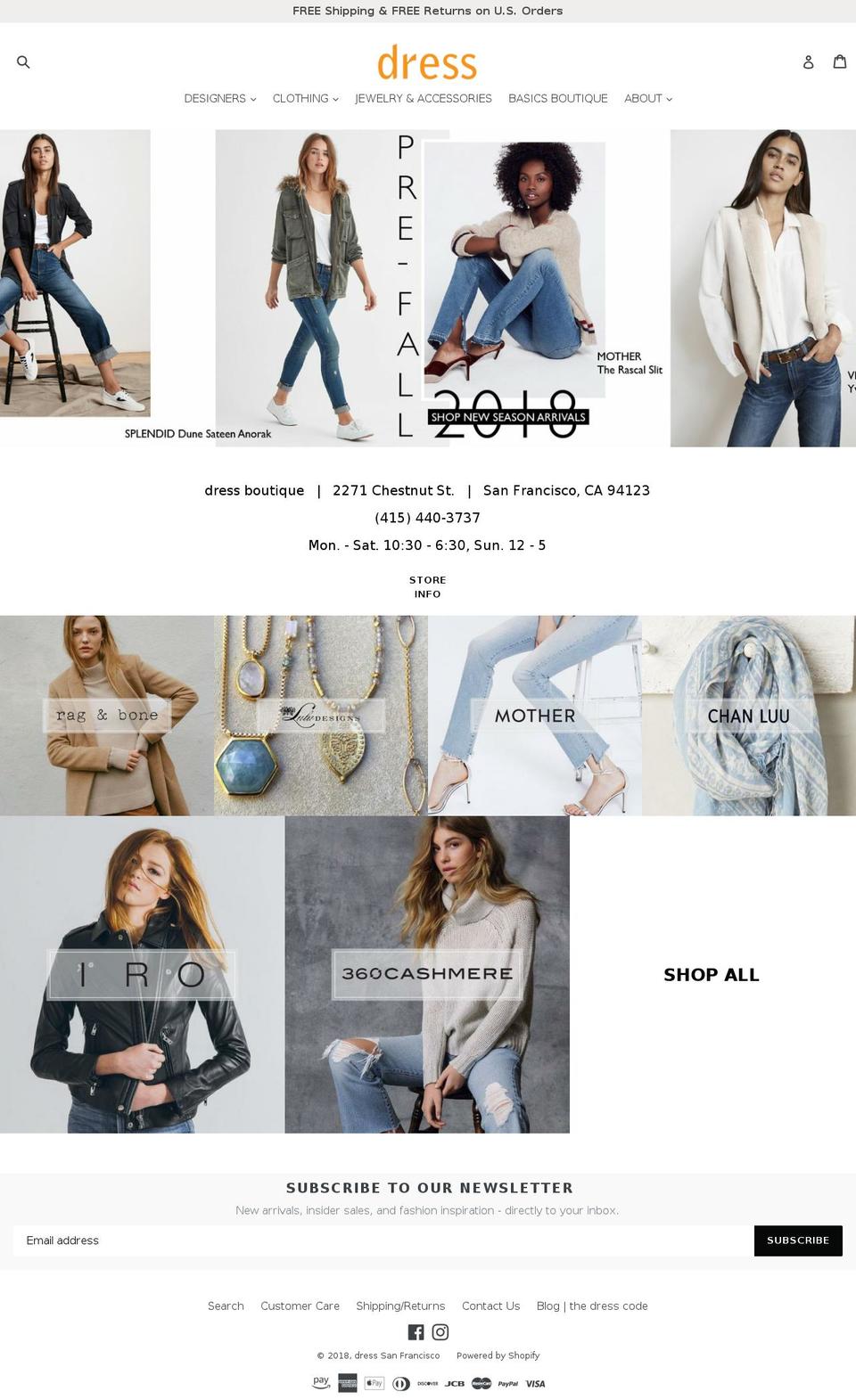 dresssanfrancisco.com shopify website screenshot