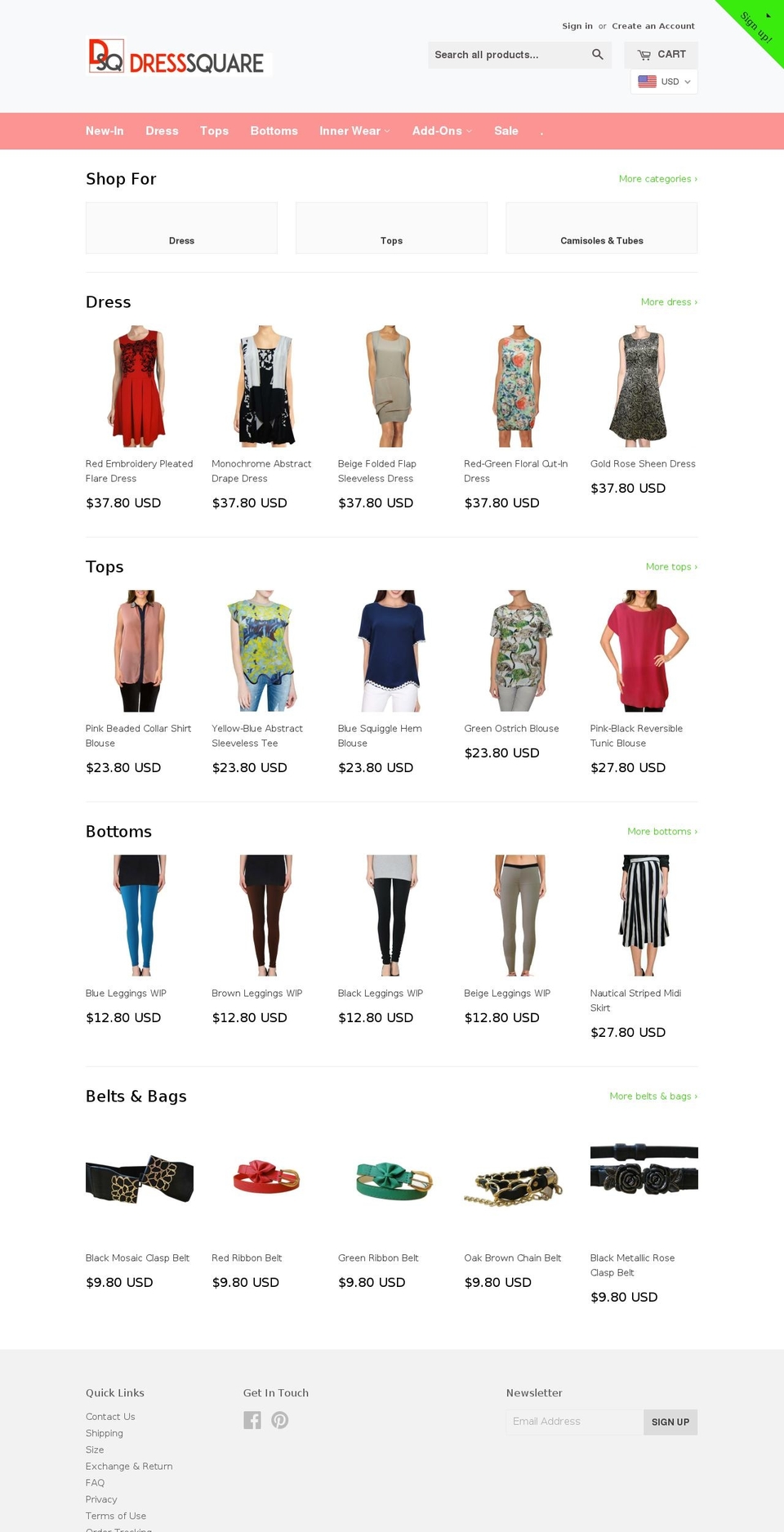 dresssquare.com shopify website screenshot