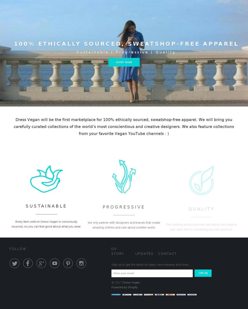 dressvegan.com shopify website screenshot