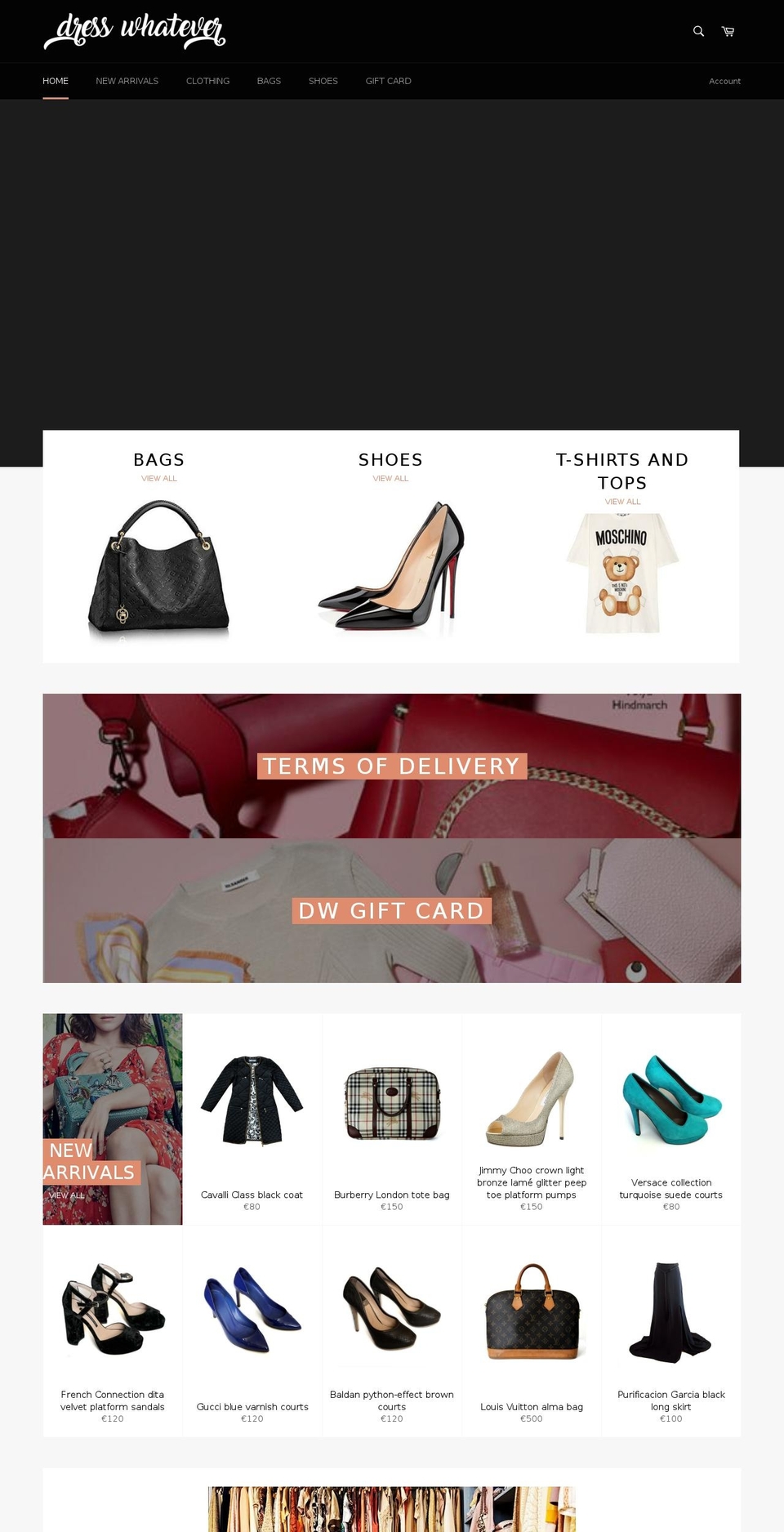 dresswhatever.com shopify website screenshot