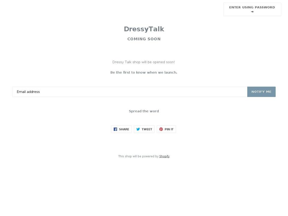 dressytalk.com shopify website screenshot