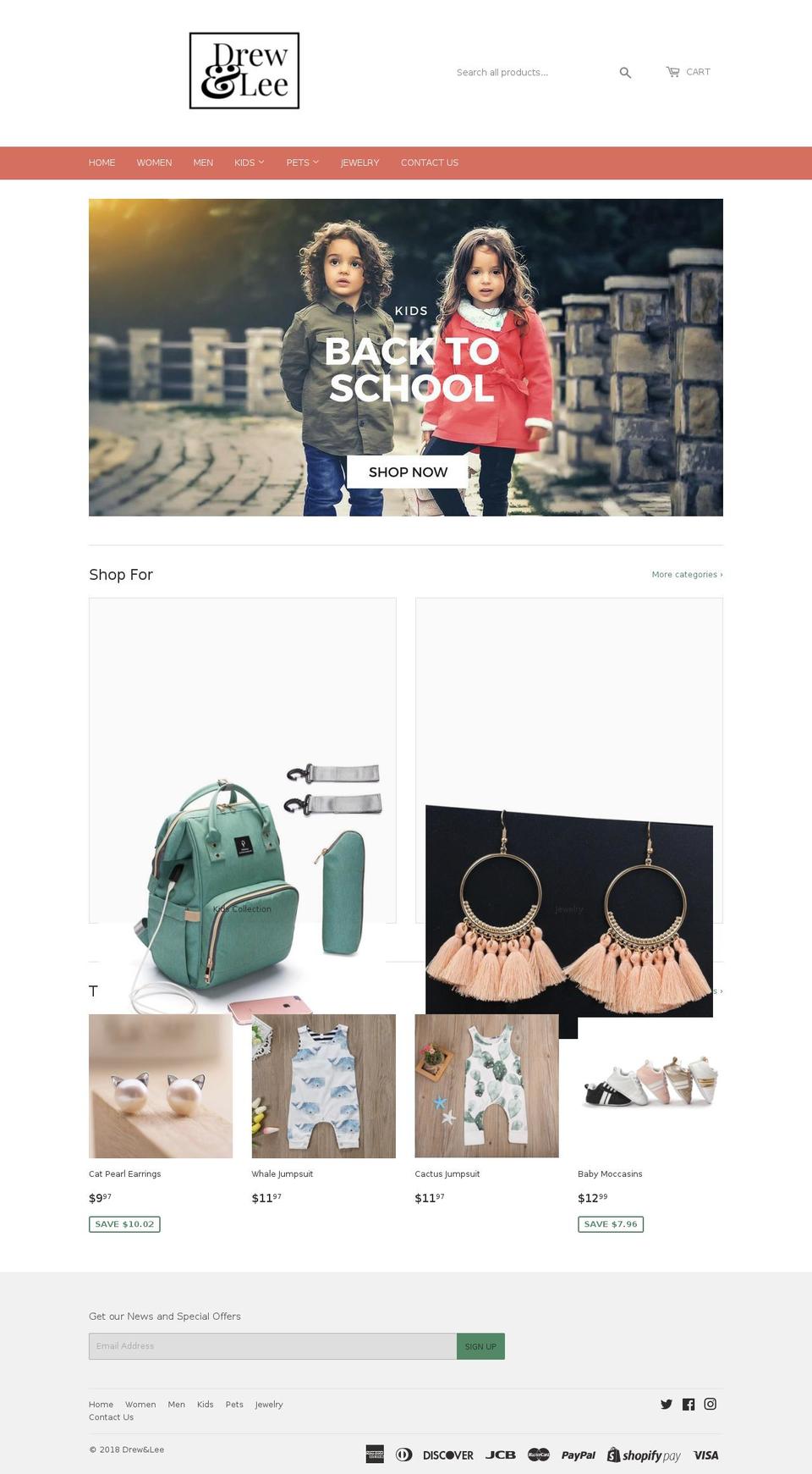 drewandlee.com — Shopify storefront screenshot