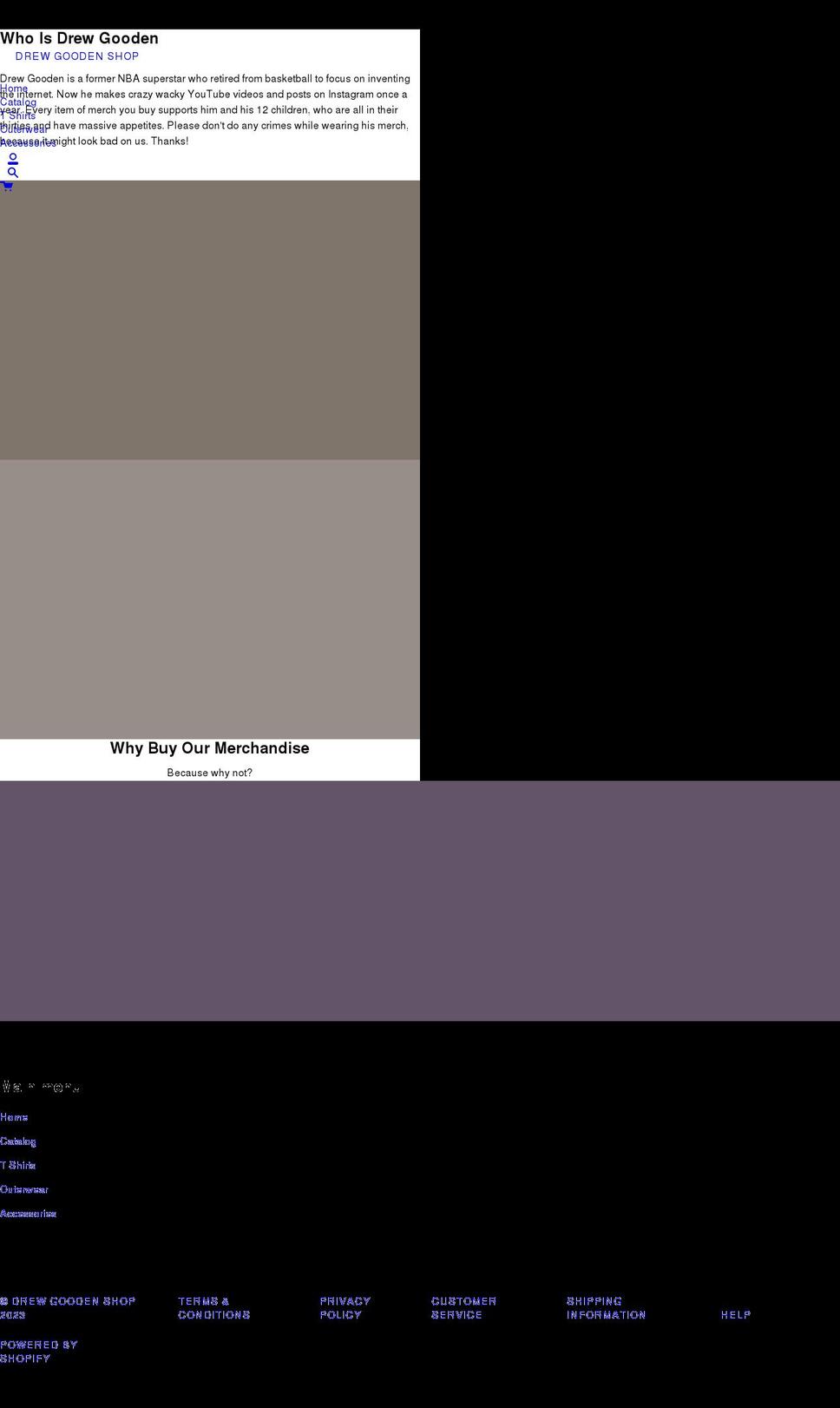 drewgoodenshop.com shopify website screenshot