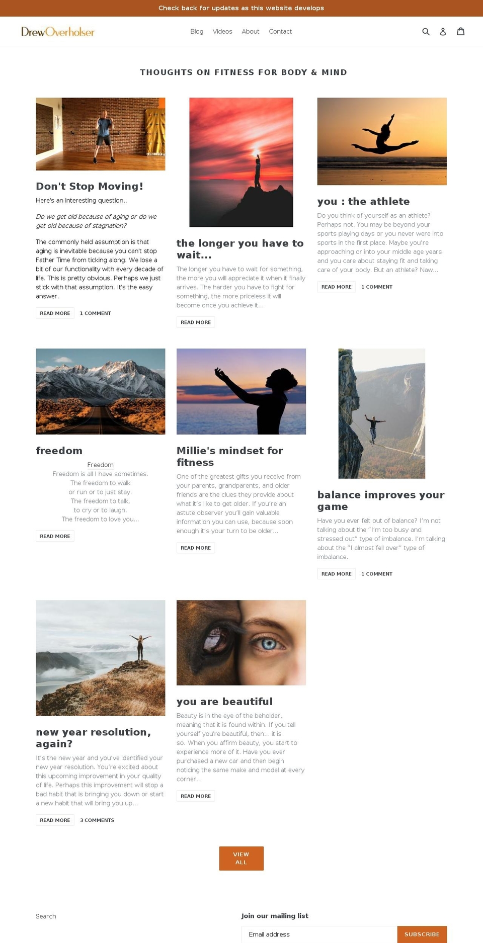 drewoverholser.com — Shopify storefront screenshot