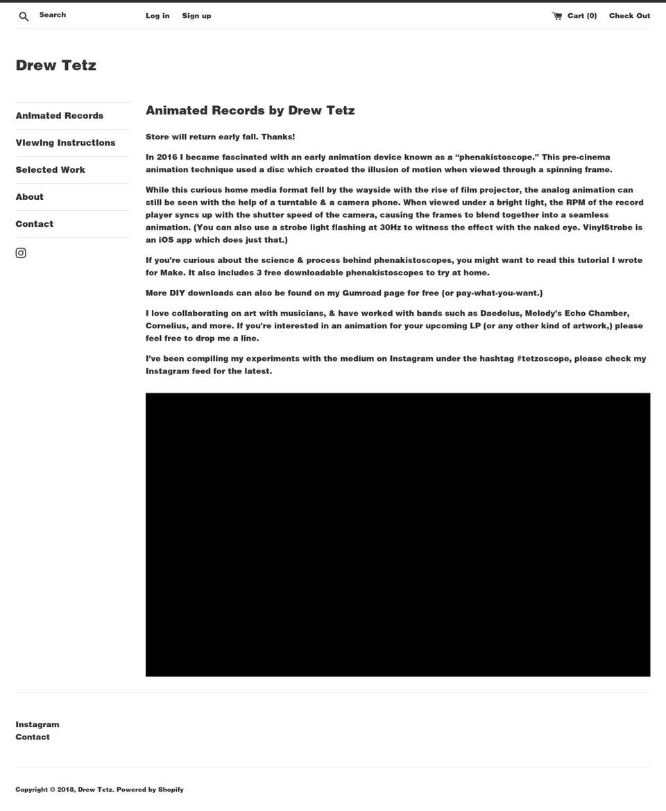 drewtetz.com — Shopify storefront screenshot