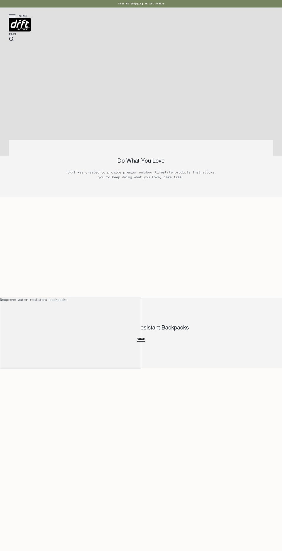 drftproducts.com shopify website screenshot