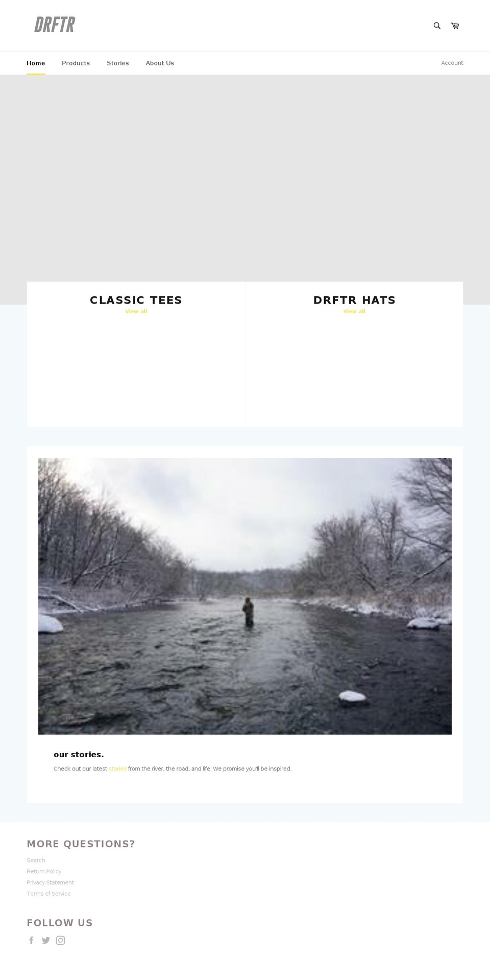 drftrbrand.com — Shopify storefront screenshot