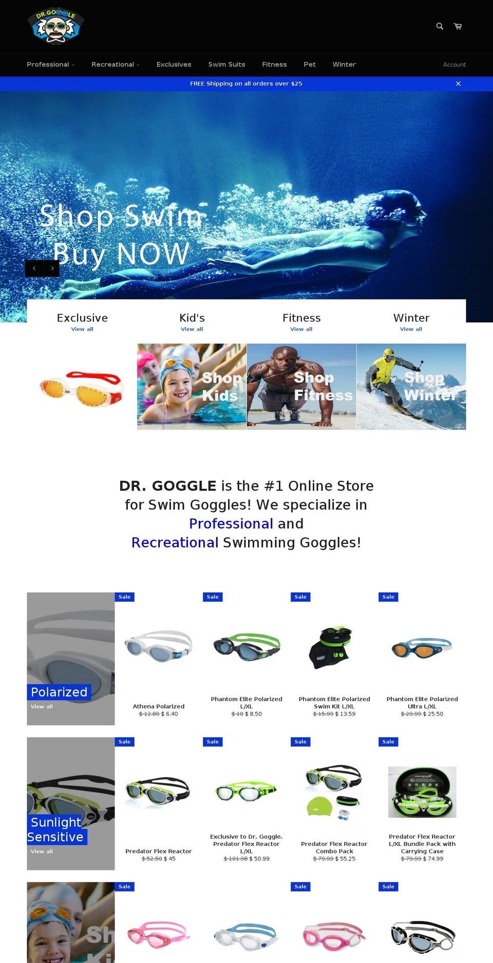 drgoggle.com shopify website screenshot