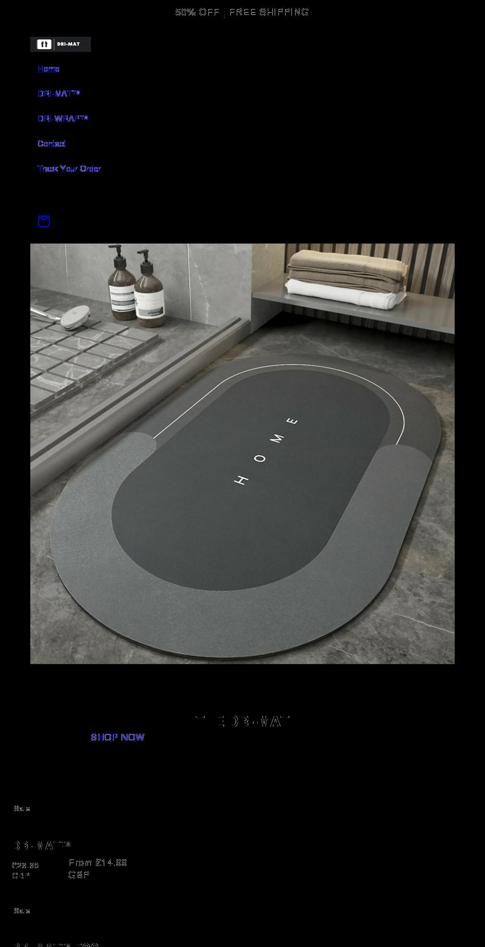 dri-mat.com shopify website screenshot