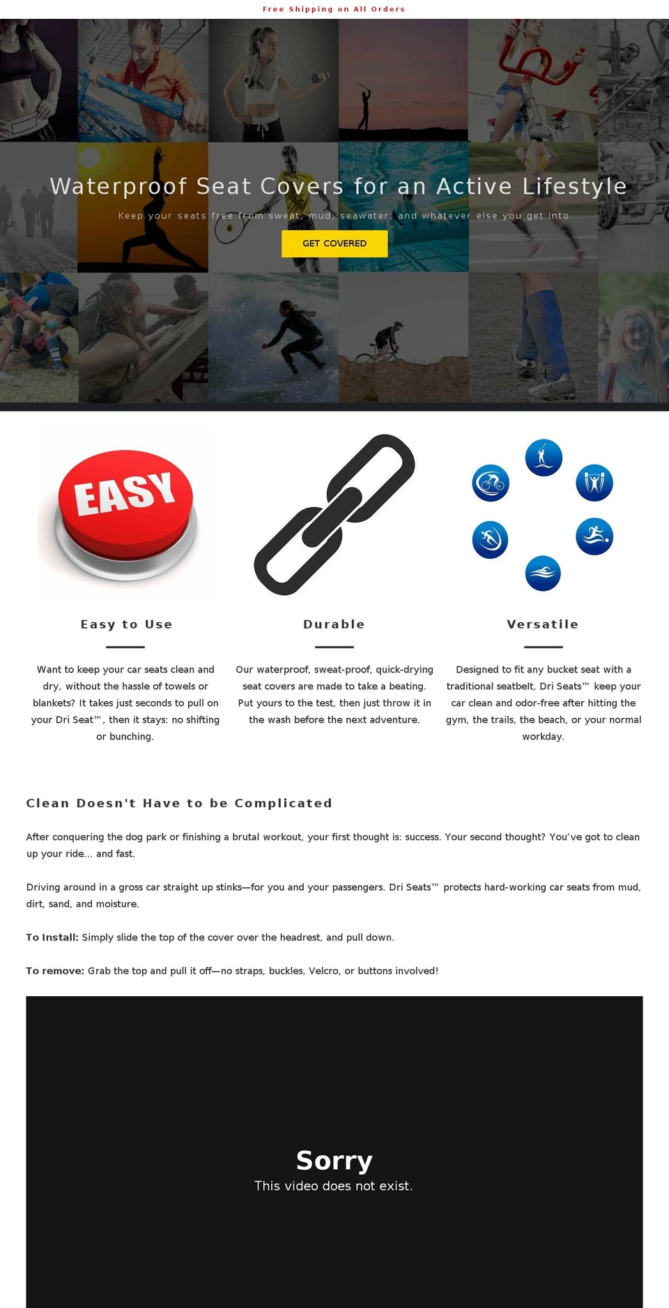 dri-seat.com shopify website screenshot