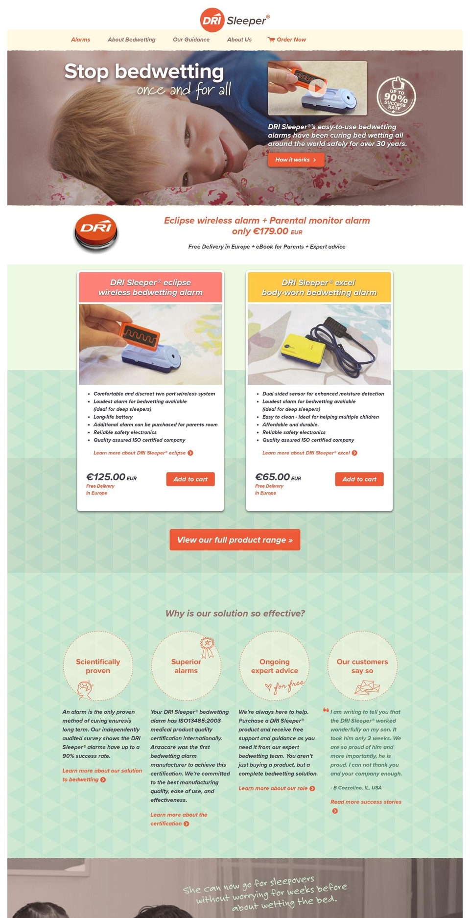 dri-sleeper.com shopify website screenshot